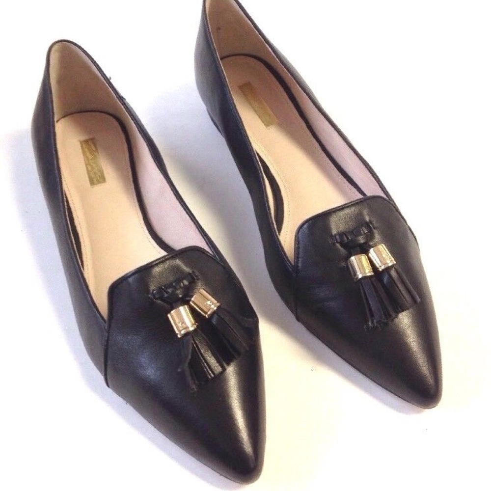 Louise et Cie Black Pointed Tassel Flats